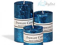 شمع تزئینی استوانه الیزابت آبی