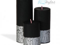 شمع نقره ای استوانه طرح ناپلئونی