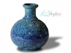گلدان رومیزی سفالی با طرح لعاب دار