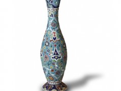 گلدان سفالی طرح دوک