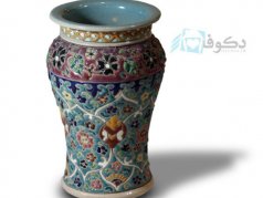 گلدان سفالی طرح نخلی
