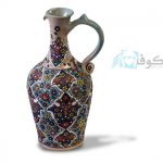 پارچ سفالی لعاب برجسته