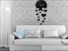 ساعت دیواری قلب نگین دار