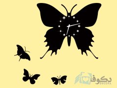 خرید ساعت دیواری مدل پروانه نگین دار