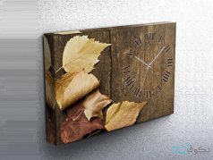 ساعت دیواری تابلوای طرح برگ