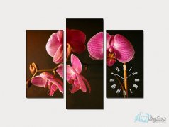 ساعت دیواری تابلو ای سه تکه طرح نسترن