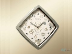 ساعت دیواری regal مدل پروانه نقره ای