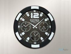 ساعت دیواری ultima world time triple مشکی