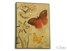ساعت دیواری تابلوای طرح پروانه 01