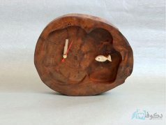 ساعت رومیزی چوبی ماهی