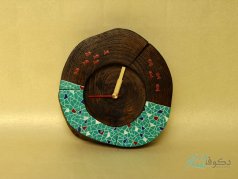 ساعت رومیزی چوبی حوض آبی