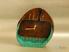 ساعت رومیزی چوبی خانه سبز