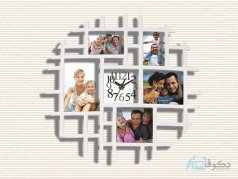 ساعت دیواری چوبی مدل قاب عکس