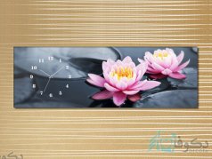 ساعت دیواری تابلوای طرح نیلوفر بزرگ