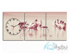 ساعت دیواری تابلوای 3 تیکه مدل 2838DMCS - 4