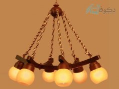 لوستر چوبی 6شاخه نیلوفر