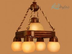 لوستر چوبی 3شاخه طرح گل