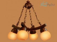 لوستر چوبی 4 شاخه