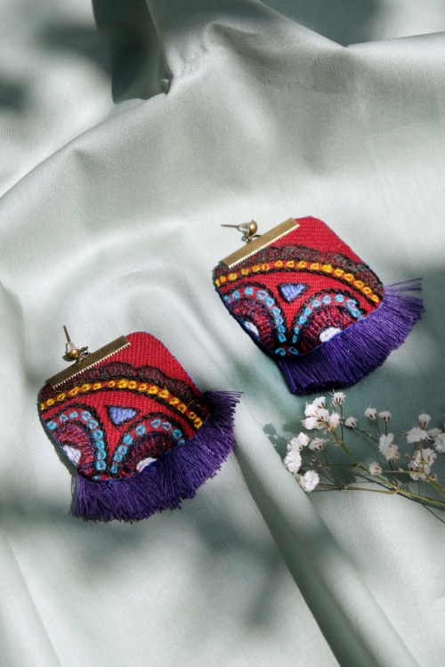 گوشواره پته‌دوزی طرح ۱۰