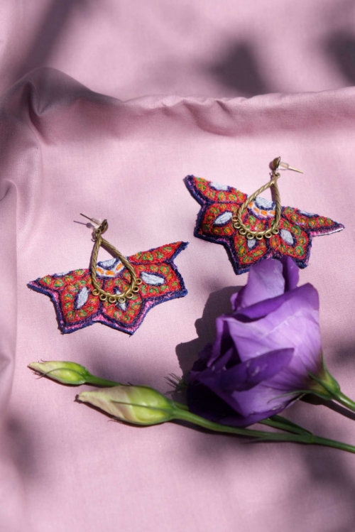 گوشواره پته‌دوزی طرح ۱۱