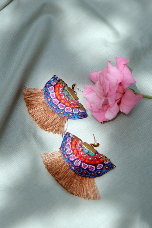 گوشواره پته‌دوزی طرح ۱۵