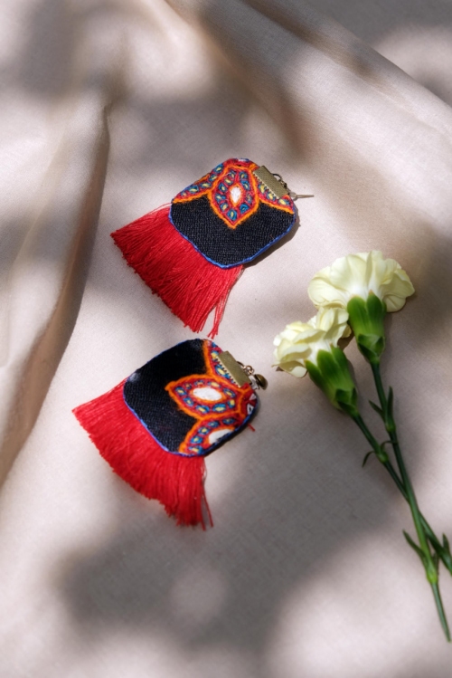 گوشواره پته‌دوزی طرح ۲۱