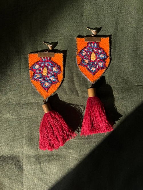 گوشواره پته‌دوزی طرح ۳۳
