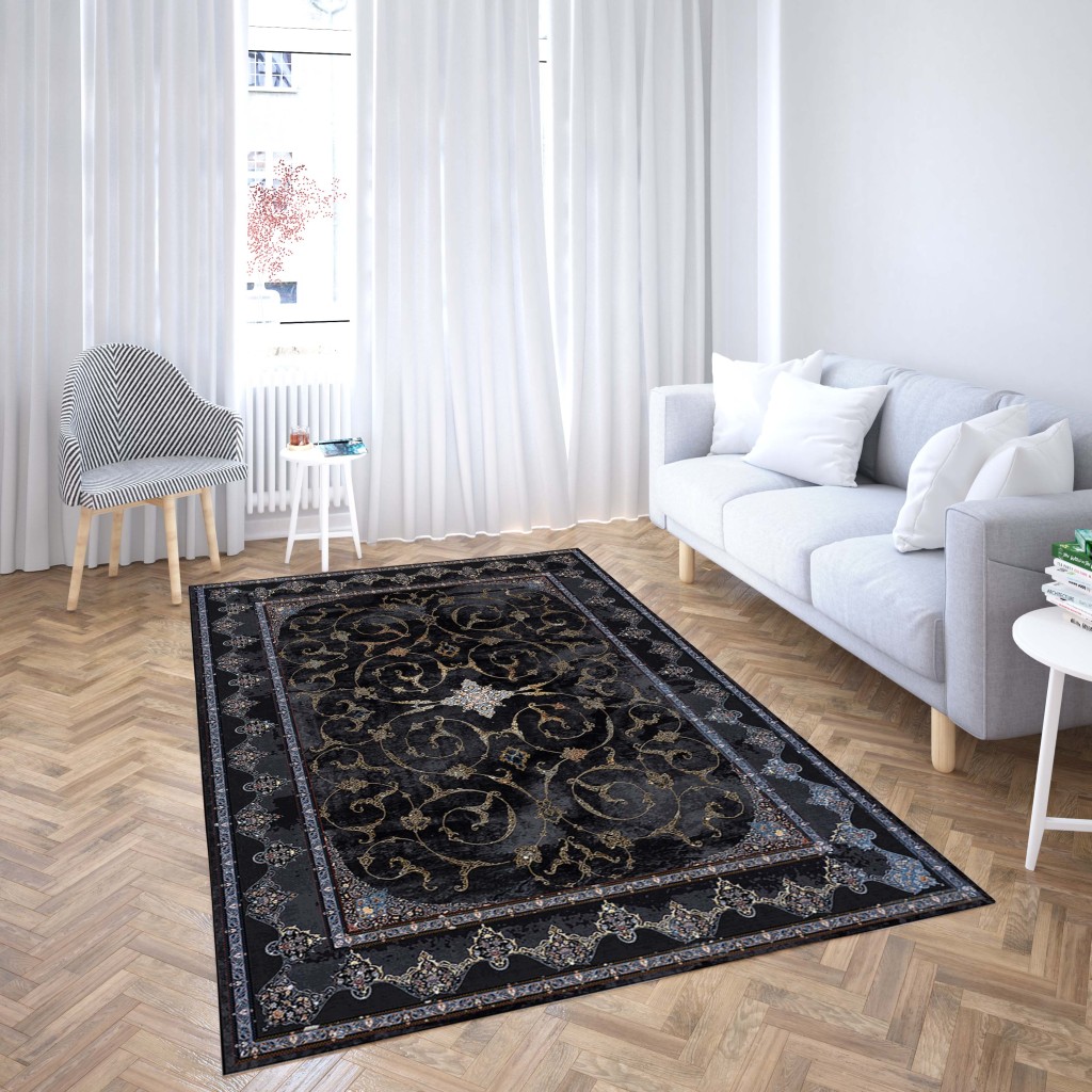 روفرشی کشدار پارچه هازان مخمل تُرک طرح سنتی و مدرن برند دفه کد ULNGMO 1202