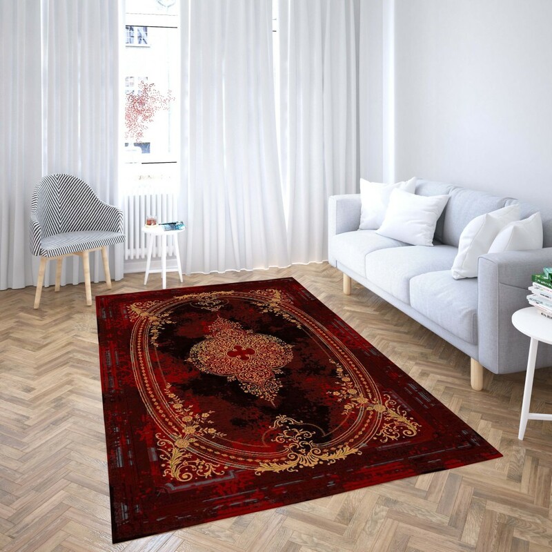 روفرشی کشدار پارچه هازان مخمل تُرک طرح سنتی و مدرن برند دفه کد ULN 210