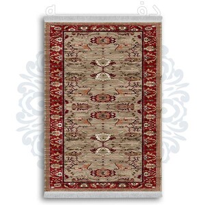 فرشینه از جنس پارچه هازان مخمل ترک طرح گلیم برند دفه کد DDGG 52