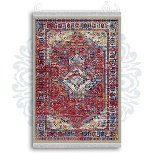 فرشینه از جنس پارچه هازان مخمل ترک طرح گلیم برند دفه کد DDGG 61