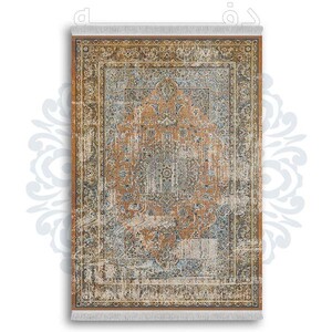 فرشینه از جنس پارچه هازان مخمل ترک طرح گلیم برند دفه کد DDGG 109
