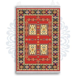 فرشینه از جنس پارچه هازان مخمل ترک طرح سنتی و مدرن برند دفه کد DDSS132