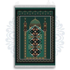 فرشینه از جنس پارچه هازان مخمل ترک طرح سجاده برند دفه کد DSJ 57