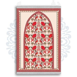 فرشینه از جنس پارچه هازان مخمل ترک طرح سجاده برند دفه کد DSJ 87