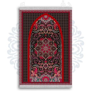 فرشینه از جنس پارچه هازان مخمل ترک طرح سجاده برند دفه کد DSJ 94