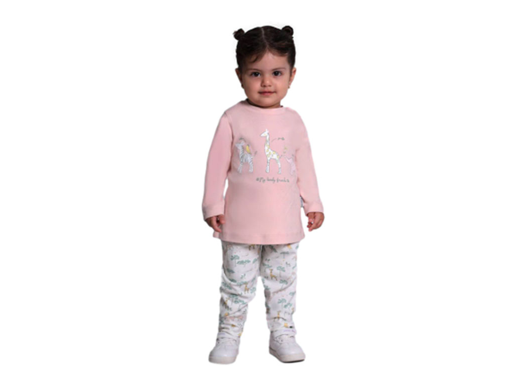بلوز و شلوار نوزادی دخترانه طرح حیوانات جنگل mahta baby