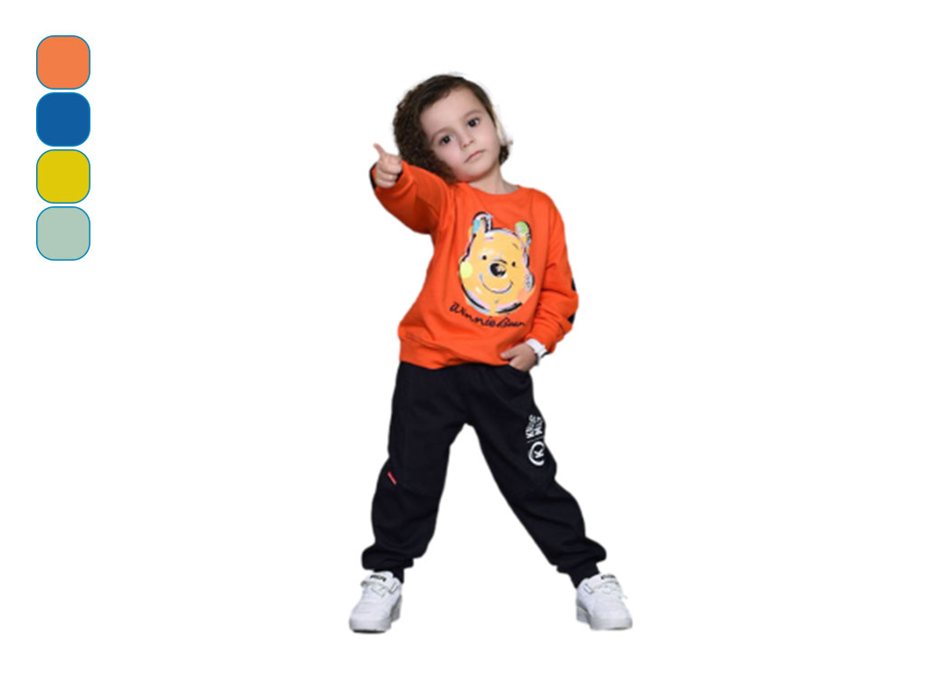 بلوز و شلوار راحتی 4 سال پسرانه دورس طرح کله خرس پو کیدومکس kidomax
