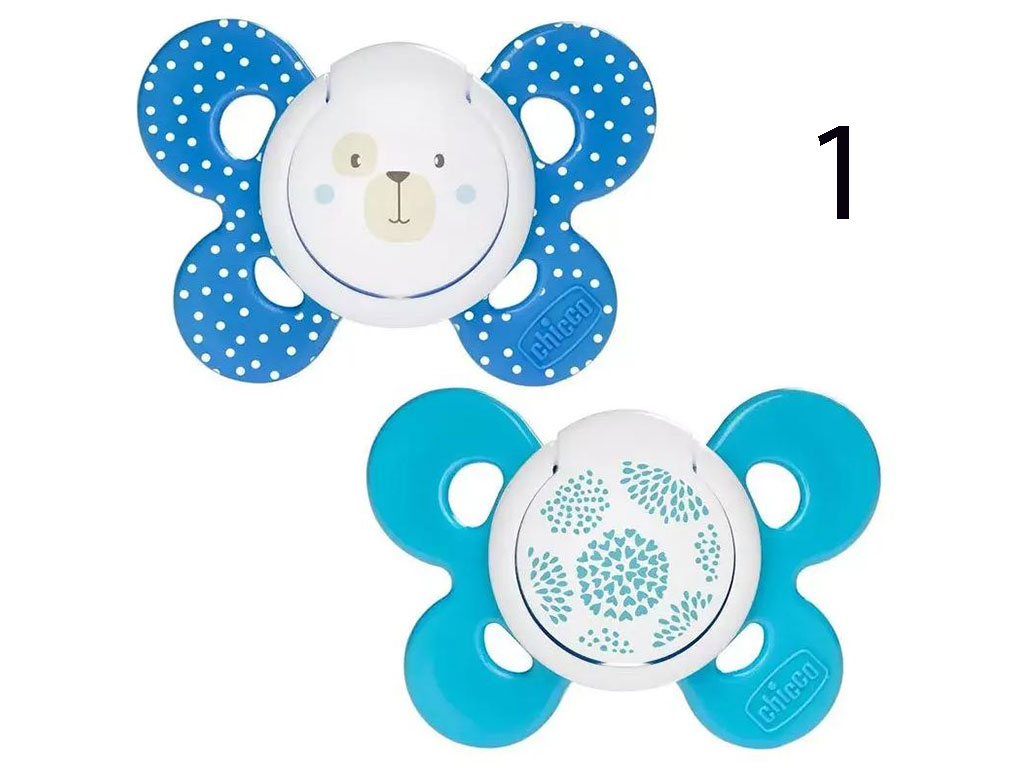پستانک ارتودنسی سیلیکونی دو عددی پسرانه 16-6 ماه مدل physio comfort چیکو chicco