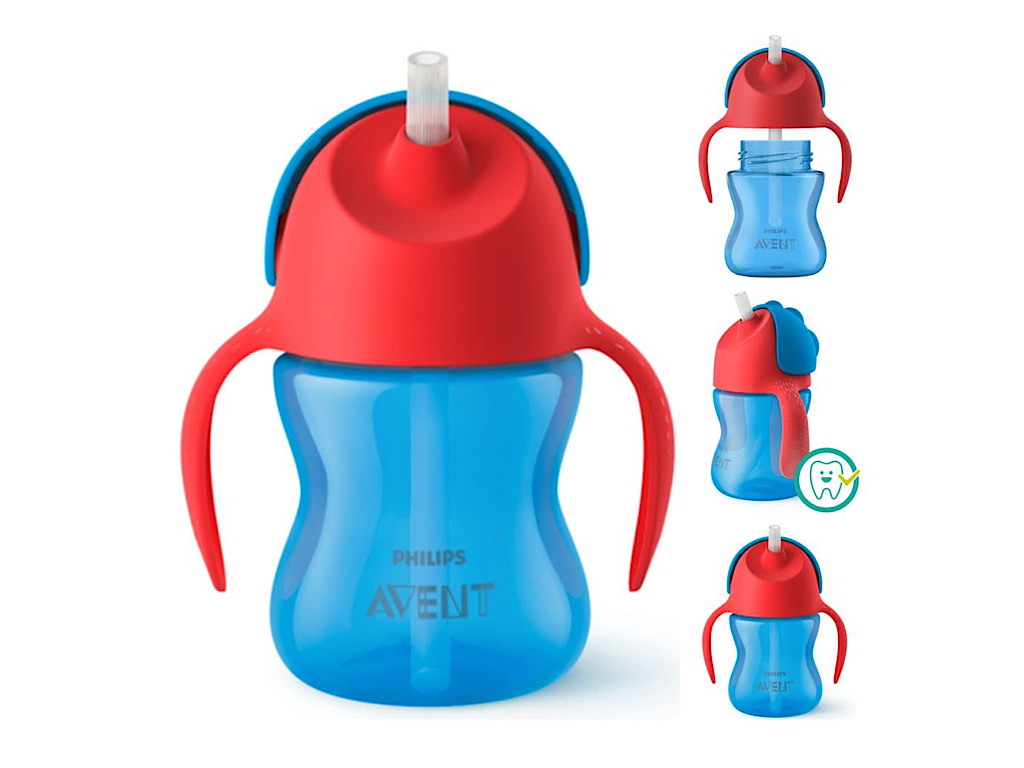 لیوان نی دار ضد چکه 200ml اونت avent