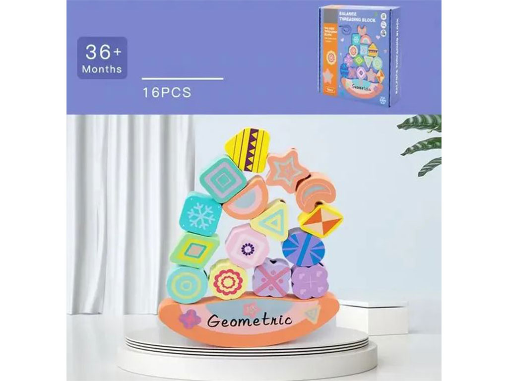 بازی چوبی تعادلی به همراه نخواره (16 تکه)