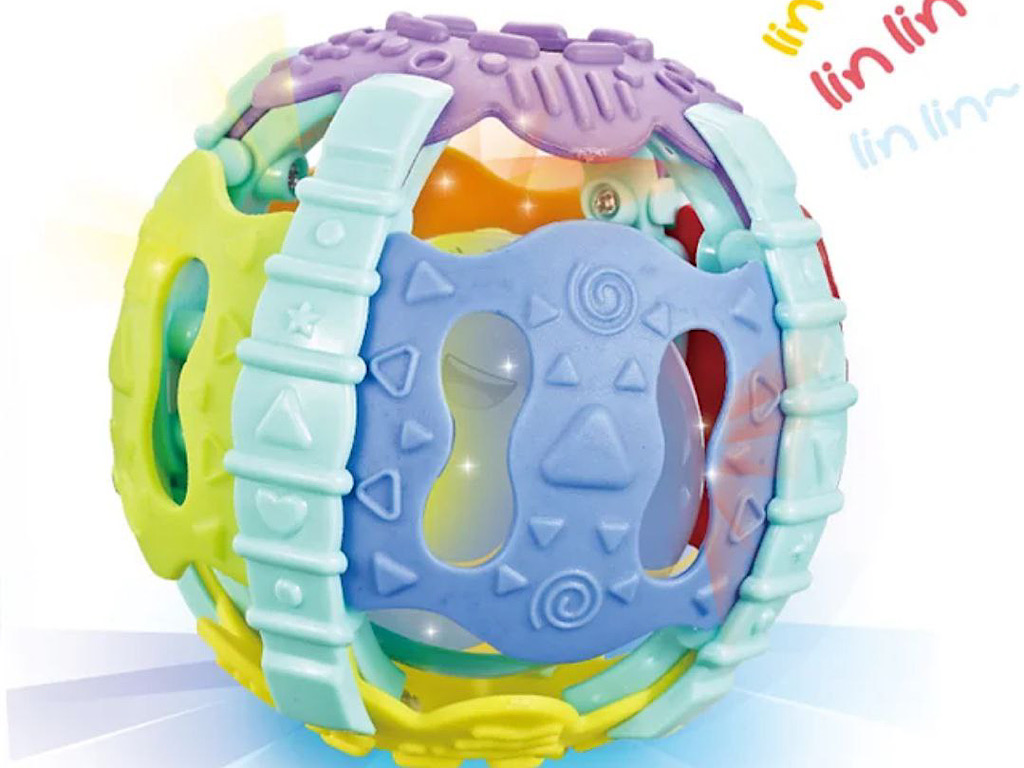 جغجغه توپی چراغدار و موزیکال منعطف  نوزادی