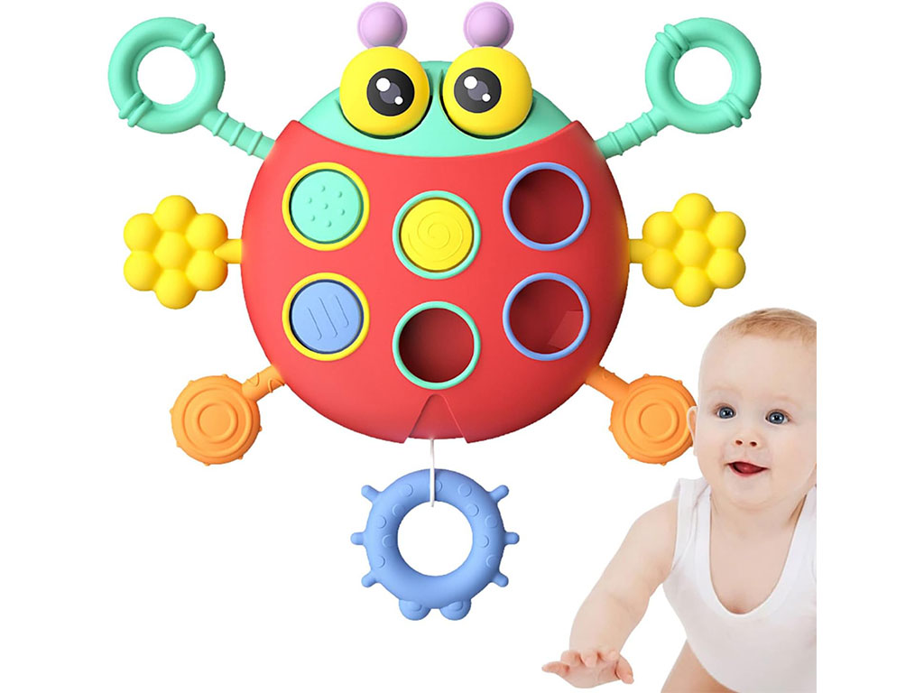 کفشدوزک بیزی کیوب مدل نخ کش اسباب بازی ladybug pull