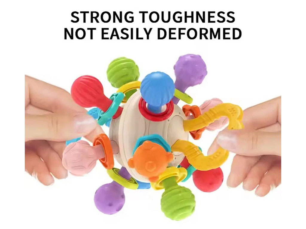 جغجغه چرخشی و دندانگیر سیلیکونی نوزادی baby rattle