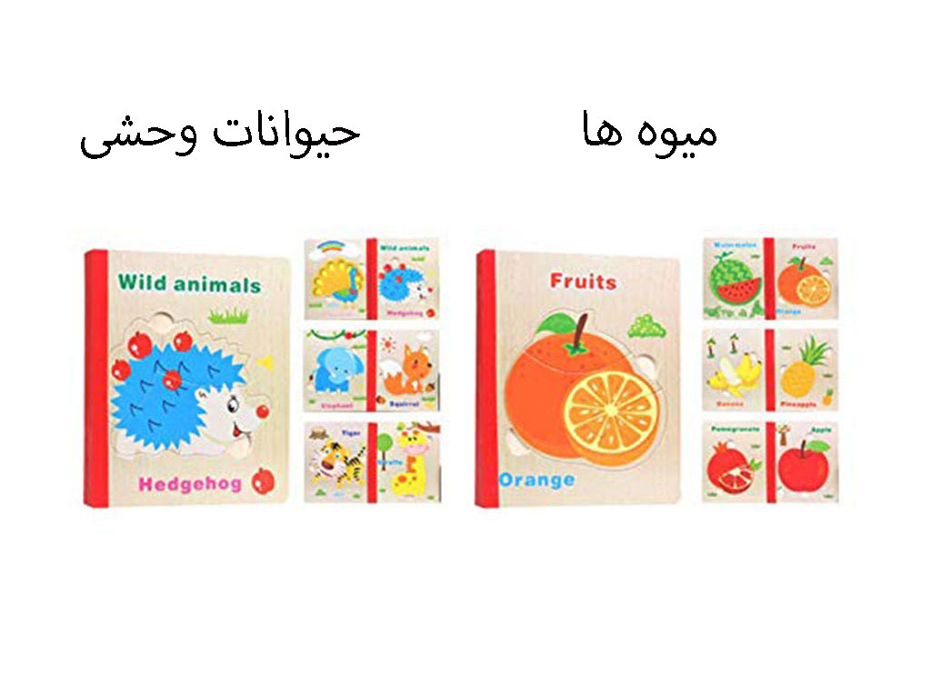 کتاب پازلی چوبی طرح دار اسباب بازی