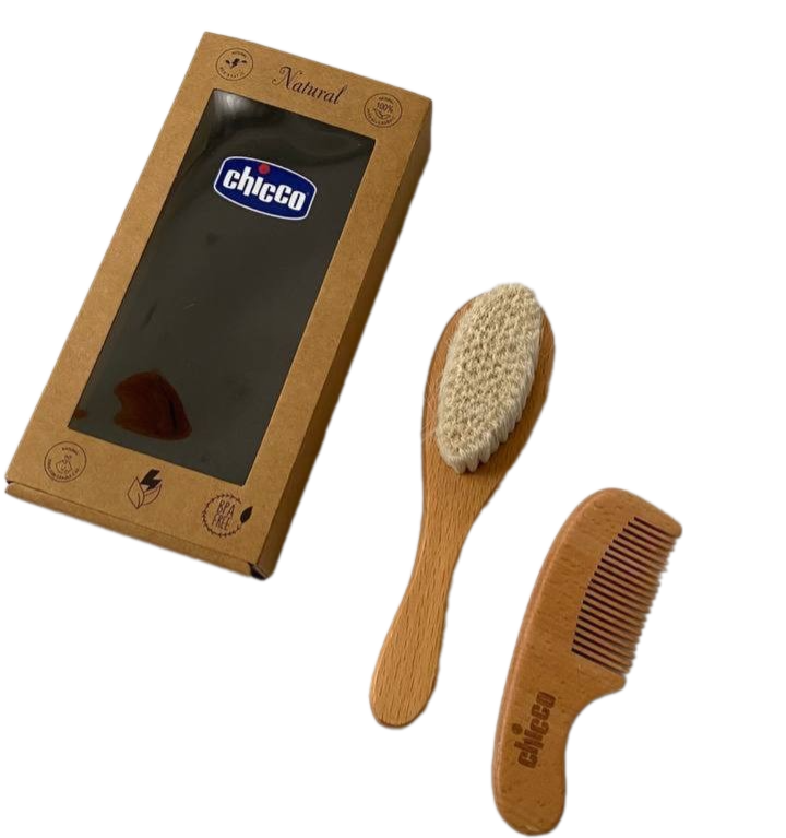 ست شانه و برس چوبی نوزادی chicco