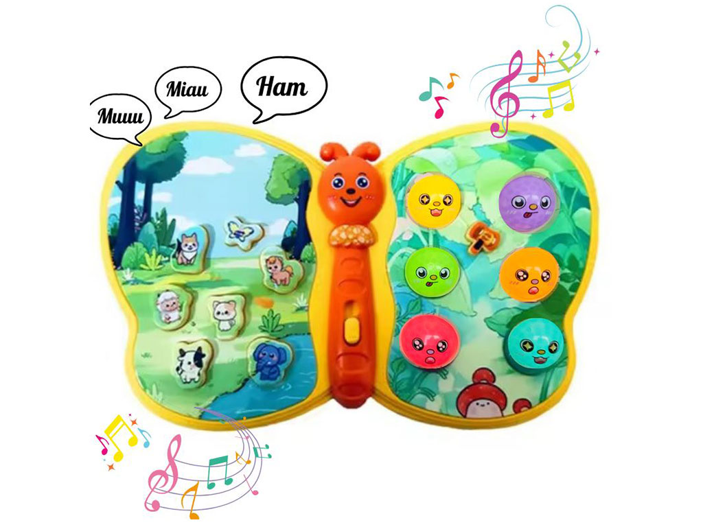 پیانو موزیکال و چراغ دار طرح پروانه اسباب بازی jialegu toys