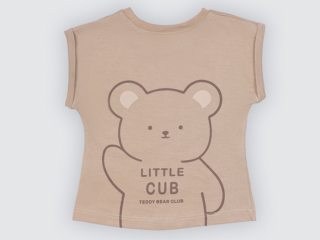 تیشرت و شلوارک جین نوزادی طرح Teddy bear پاپو Papo