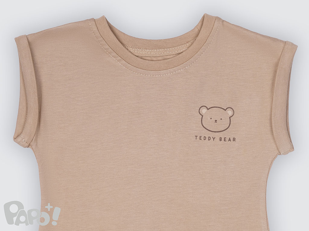 تیشرت و شلوارک جین نوزادی طرح Teddy bear پاپو Papo