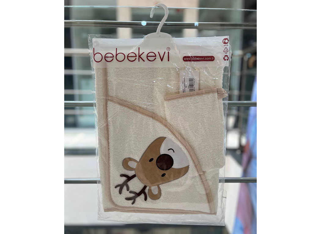 ست حوله کلاهدار و لیف نوزادی ببکوی bebekevi
